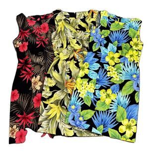 AGB Dress Petite Lot of 3 Tropical Floral Sheath Dresses Womens 8P Hawaiian
